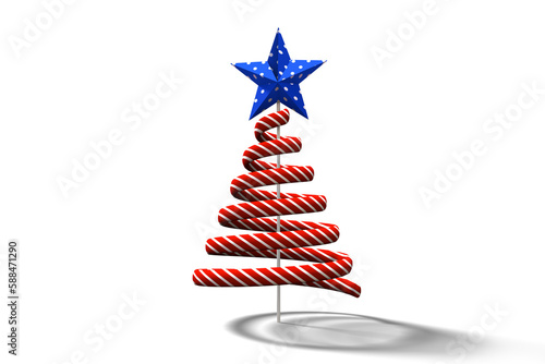 Red christmas tree spiral design