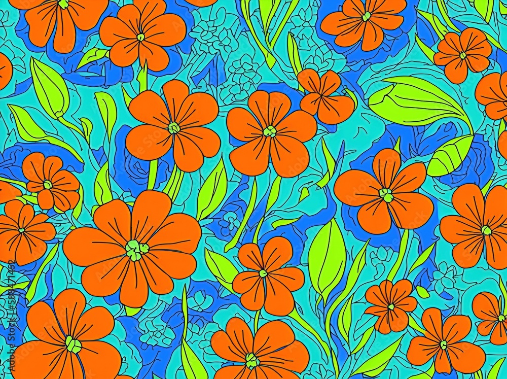 color illustration with flower theme color illustration with flower theme