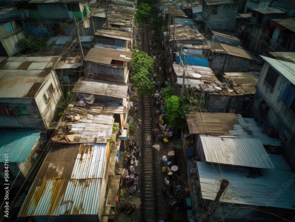 Fototapeta premium The Other Side of the City, Poverty from Above