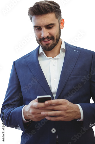 Handsome businessman using mobile phone