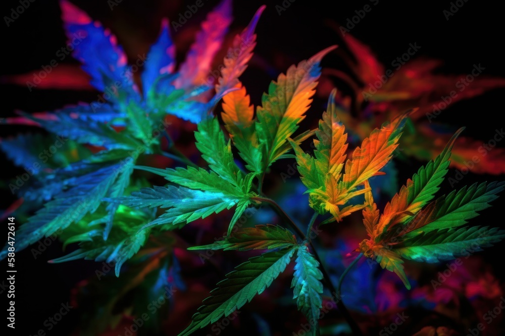 Cannabis Marijuana Weed Colorful Generative AI Cannabis Marijuana Weed Colorful Generative AI