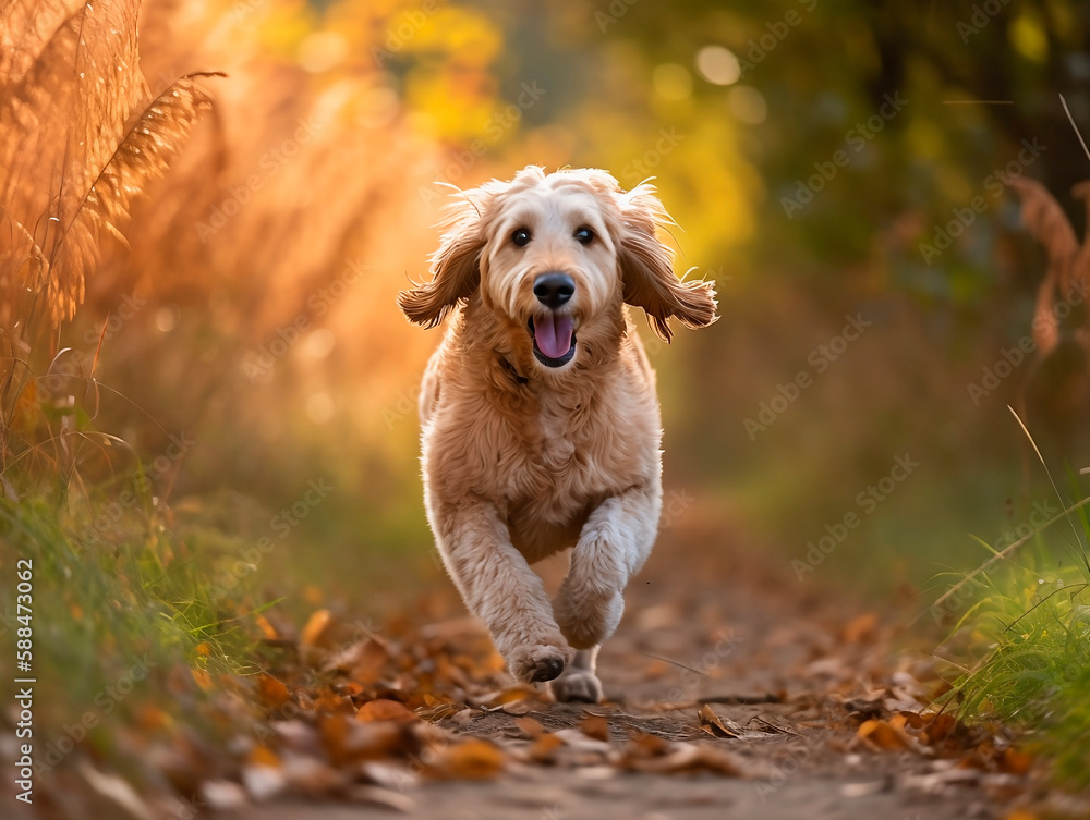 Cachorro alegre brincando ao ar livre, desfrutando de momentos de pura felicidade e diversão em meio à natureza, em um dia ensolarado e cheio de alegria, proporcionando lindas memórias fotográficas