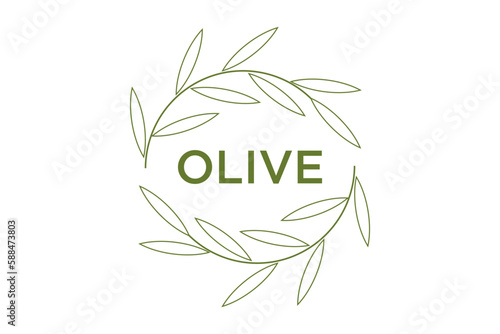 vintage olive branch logo and badge design