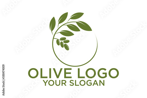 vintage olive branch logo and badge design