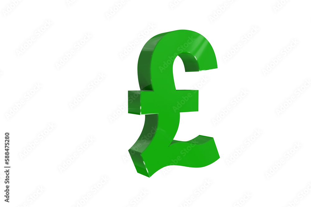 Illustration of green Pound sterling symbol Illustration of green Pound sterling symbol