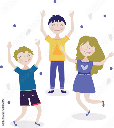 Illustration of childrens dancing