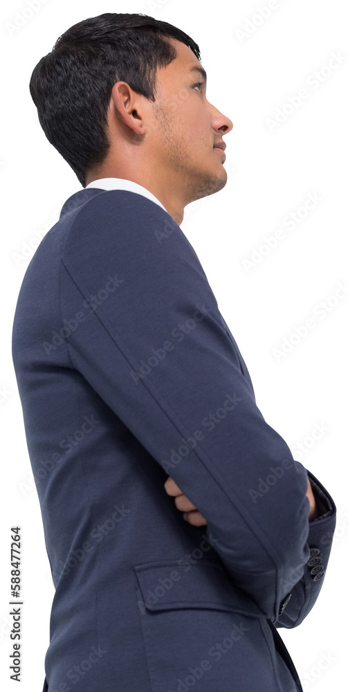 Unsmiling asian businessman with arms crossed Unsmiling asian businessman with arms crossed