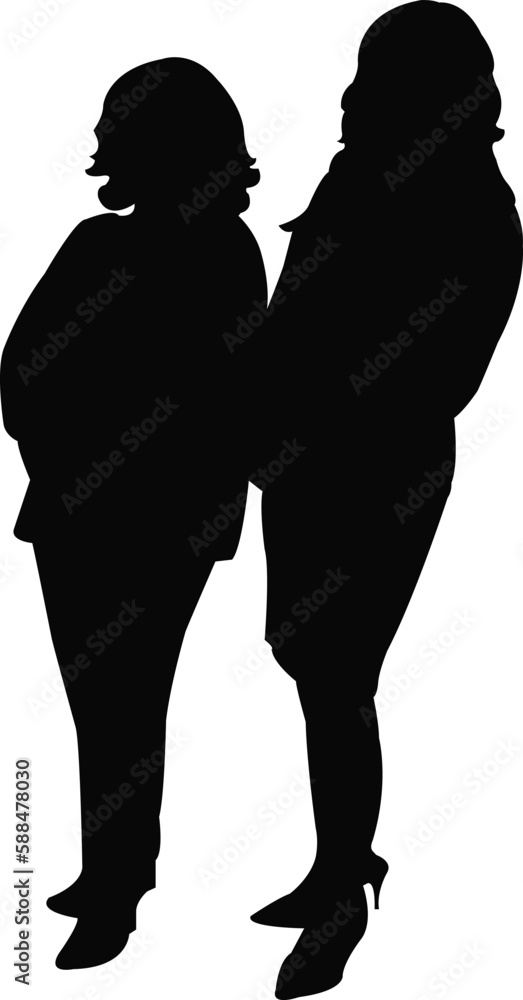 two women body silhouette vector two women body silhouette vector