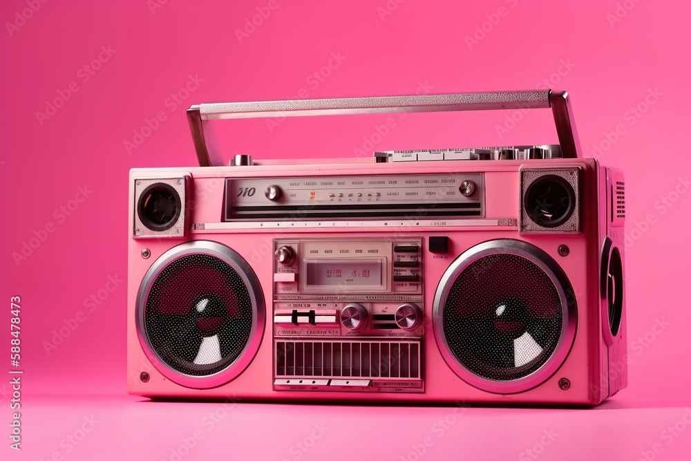ghettoblaster on a pink background ghettoblaster on a pink background