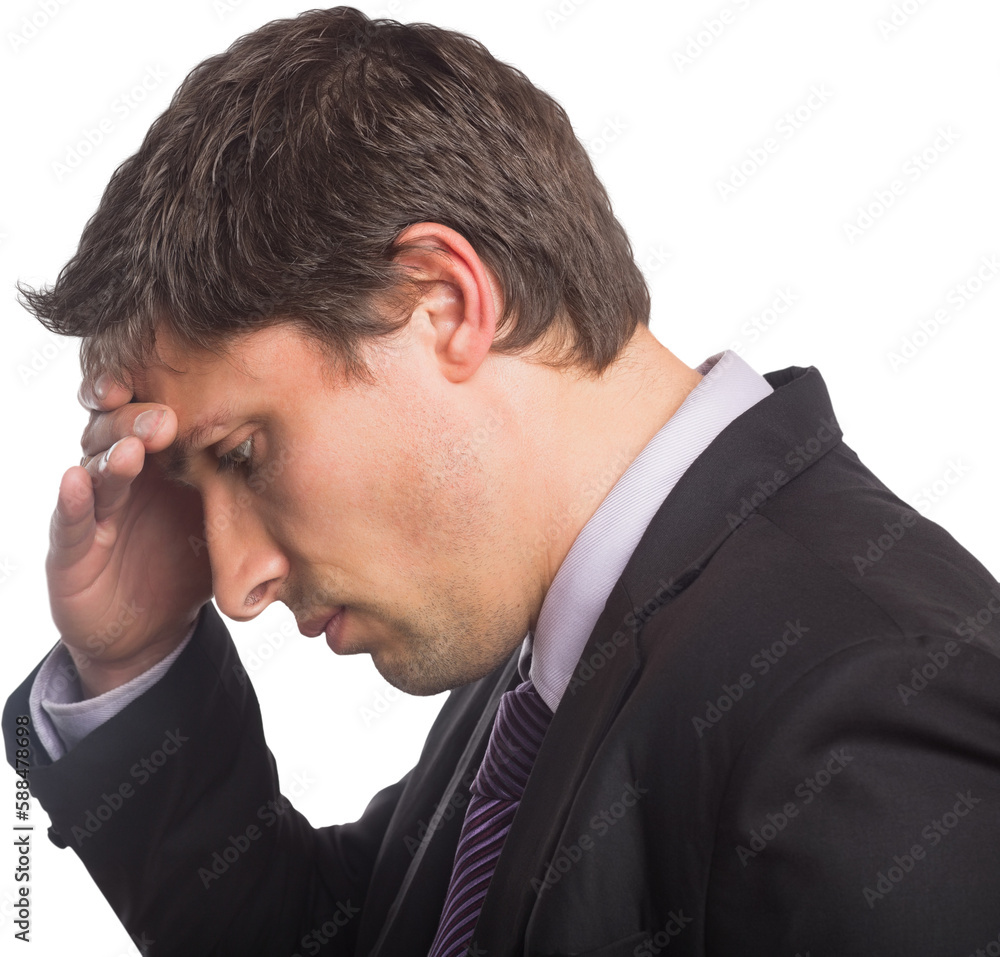 Close-up of worried businessman