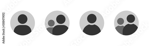 Default anonymous user portrait vector illustrations collection