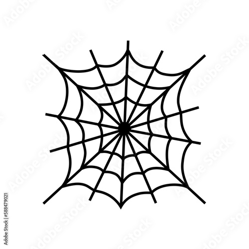 Spider web. Vector stock illustration. isolated. White background. Hand drawn