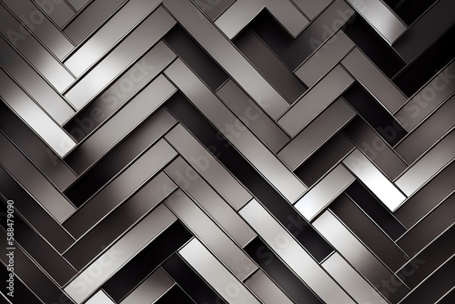 Abstract futuristic technology steel background. Trendy metallic surface design. Generative AI.