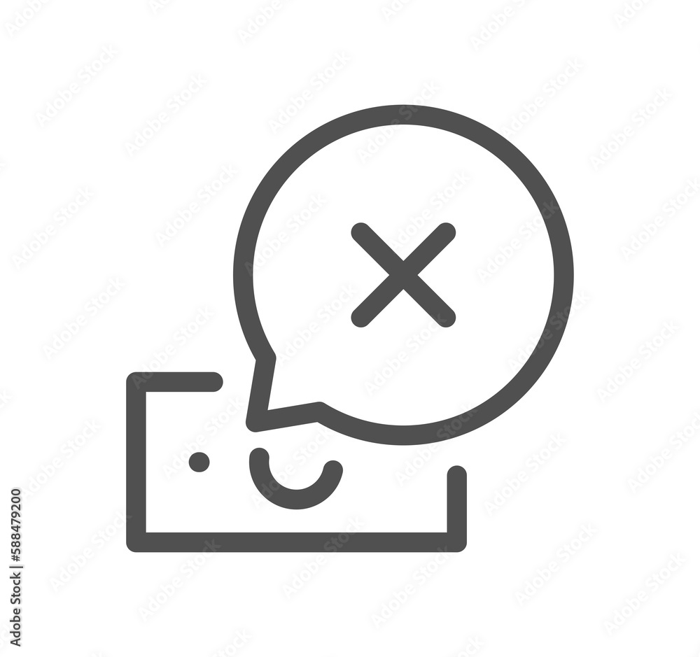 Reject related icon outline and linear symbol.	
