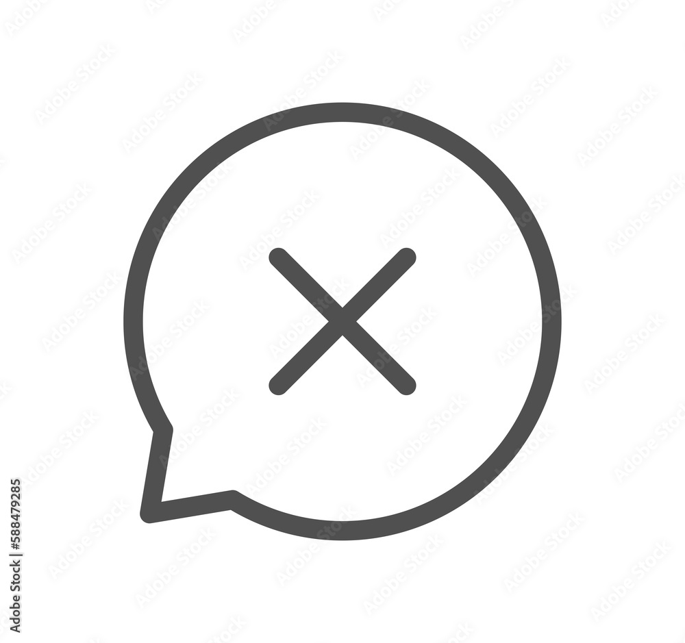 Reject related icon outline and linear symbol.
Reject related icon outline and linear symbol.