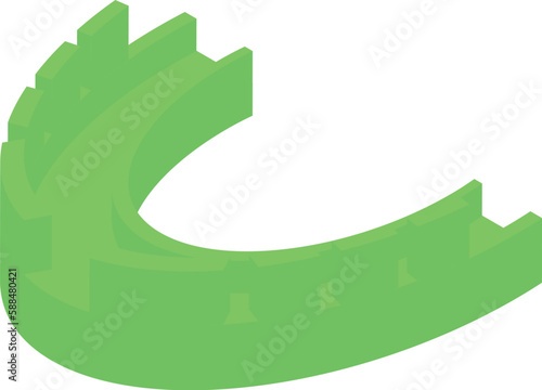 Green mouthguard icon isometric vector. Dental care. Storage boxer