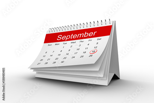 Marking on September calendar page