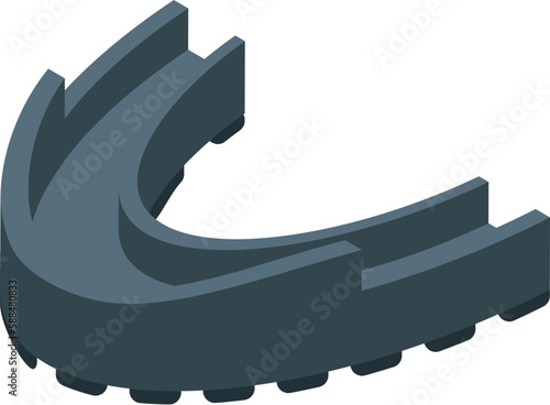 Black mouthguard icon isometric vector. Dental guard. Care device
