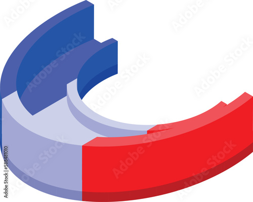 Bruxism mouthguard icon isometric vector. Dental care. Boxing sport