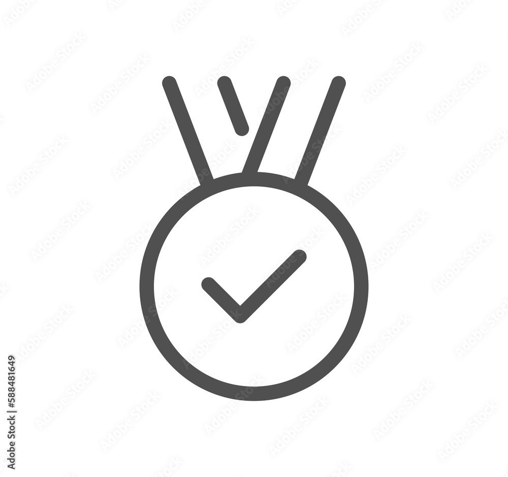 Approve related icon outline and linear symbol.	
