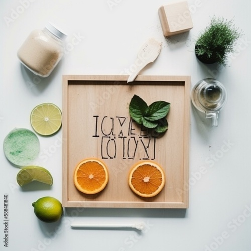 Wallpaper Mural Time to detox letter board quote flat lay Generative AI Torontodigital.ca