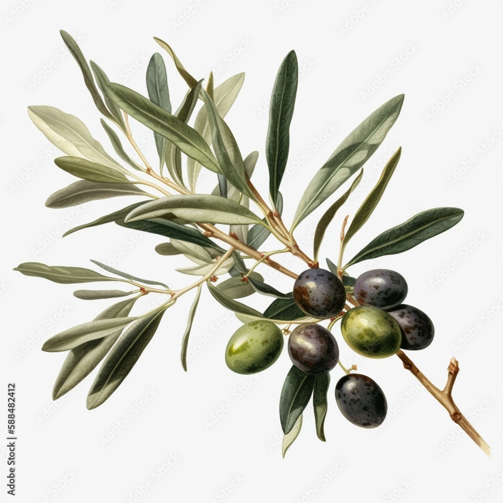 olive branch n transparent background Generative AI olive branch n transparent background Generative AI
