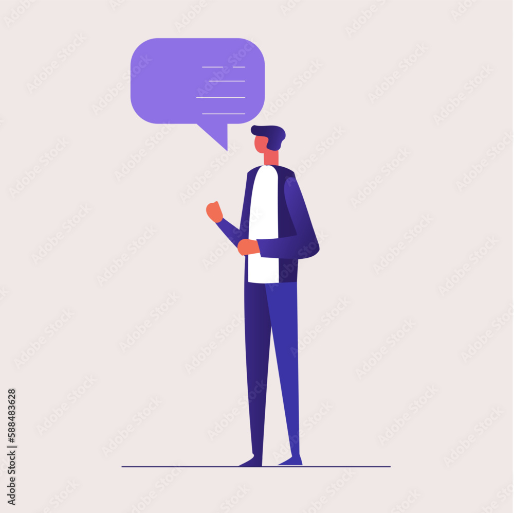 the man says. vector illustration of a man the man says. vector illustration of a man