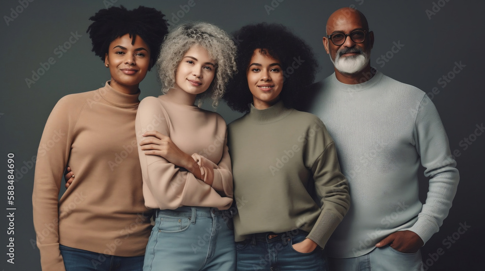 diverse group of poc standing in a studio- Generative AI diverse group of poc standing in a studio- Generative AI
