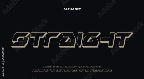 straightAbstract Fashion Best font alphabet. Minimal modern urban fonts for logo, brand, fashion, Heading etc. Typography typeface uppercase lowercase and number. vector illustration full Premium look