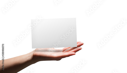 Female hand presenting a card