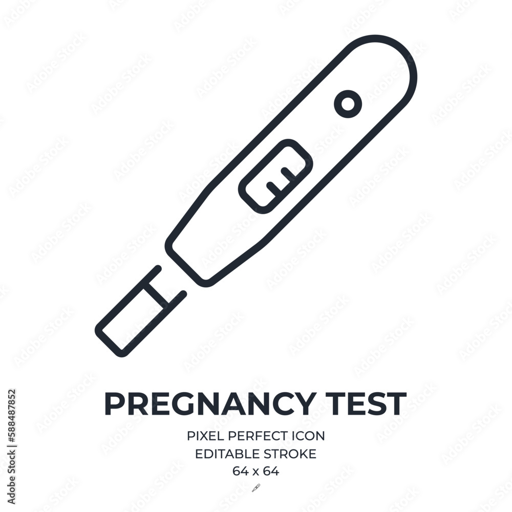 Pregnancy and ovulation test editable stroke outline icon isolated on white background flat vector illustration. Pixel perfect. 64 x 64. Pregnancy and ovulation test editable stroke outline icon isolated on white background flat vector illustration. Pixel perfect. 64 x 64.