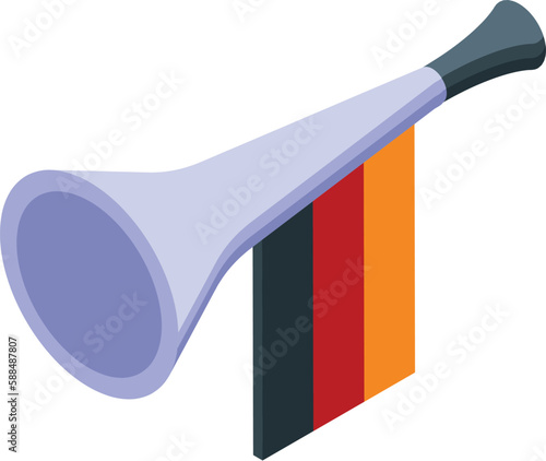 Germany fan vuvuzela icon isometric vector. Soccer trumpet. Party sound