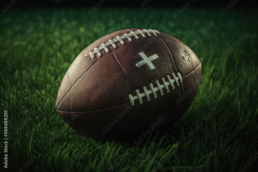 Football on the Grass Field Football on the Grass Field