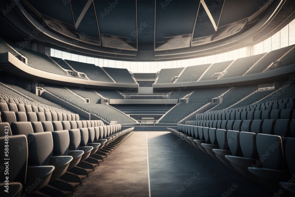 Fototapeta premium Empty Stadium View from the Stands