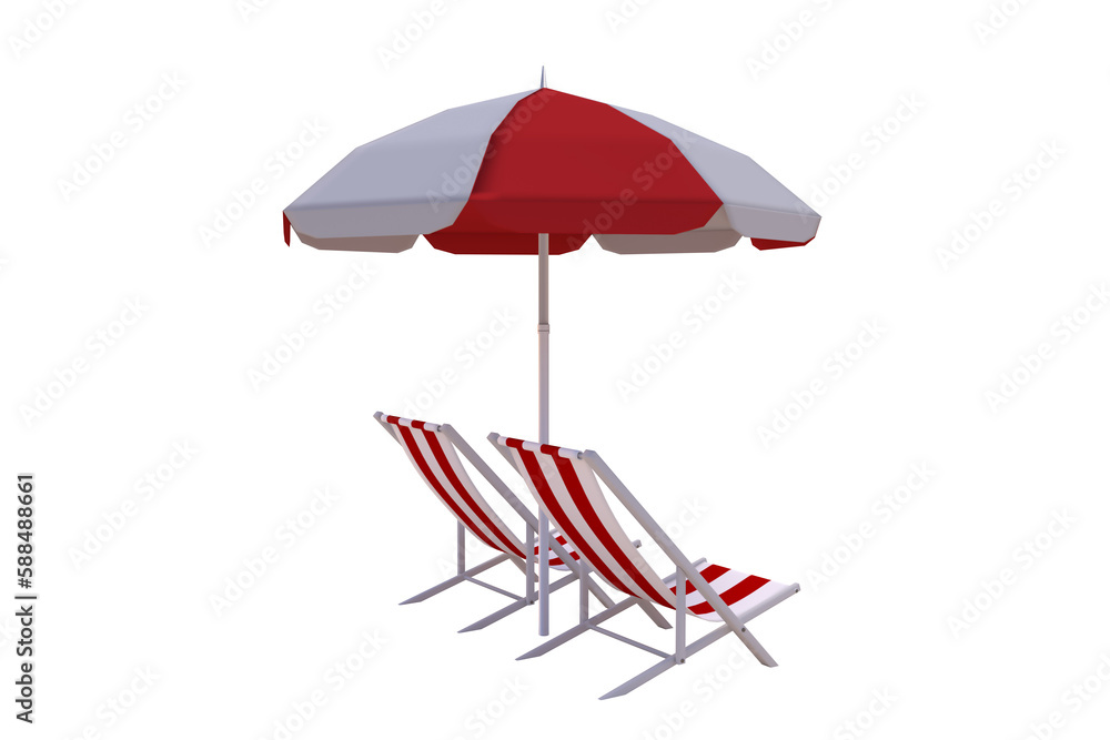 Composite image of parasol amidst folding chairs Composite image of parasol amidst folding chairs