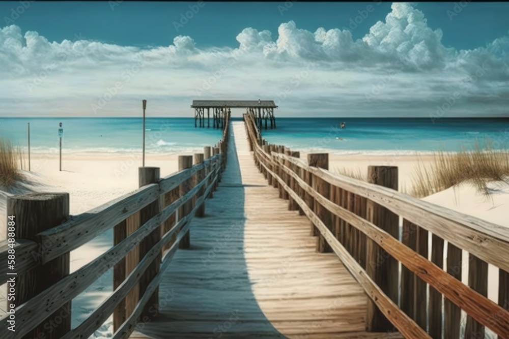 Wooden Pier at the Beach