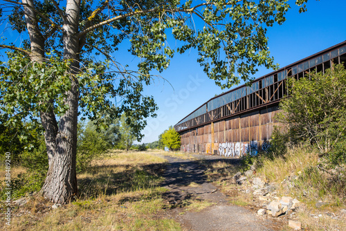 Abandoned hangar building and ramp at former military airbase Rangsdorf, Germany