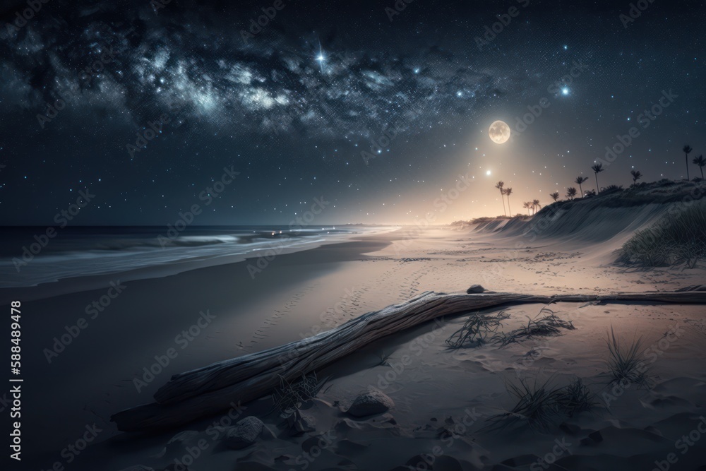 Fototapeta premium Starry Night on the Beach