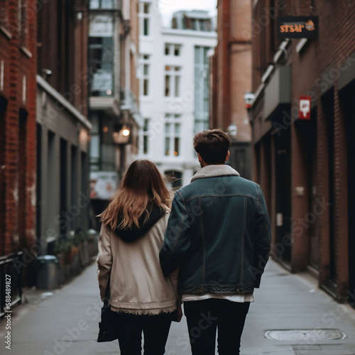couple walking in the city