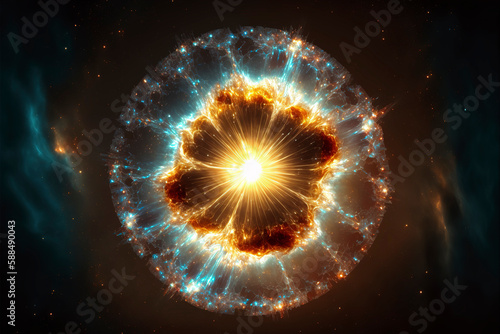 Supernova explosion in outer space, the space of the universe, generative ai