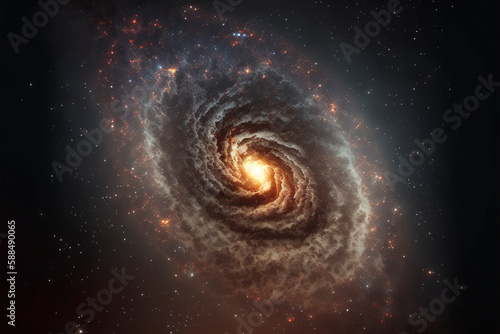 Milky way Galaxy unrealistic illumination  beautiful Universe  space background with galaxy  generative ai