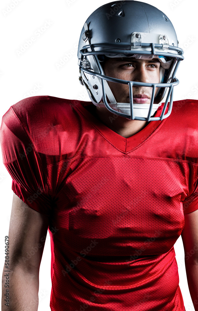 American football player looking away American football player looking away