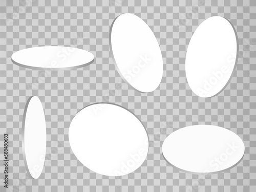 Set of 3d disk on transparent background. Disk 3d icon illustration with different views and angles.  Abstract concept of graphic elements for your design