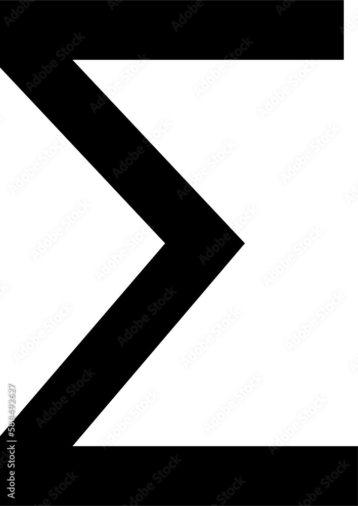 Close-up of black sigma symbol Close-up of black sigma symbol