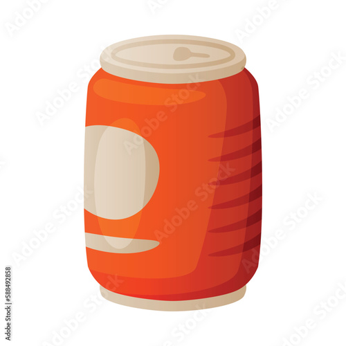 Soft Drink in Can as Carbonated Water with Sweetener and Flavoring Vector Illustration