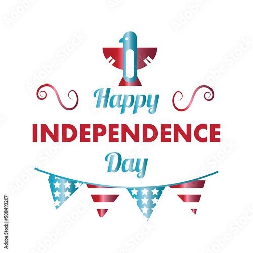 Digitally generated image of happy independence day text