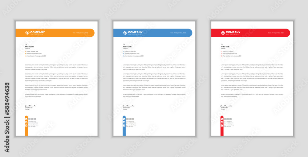 modern letterhead design bundle and vector template  design free 
