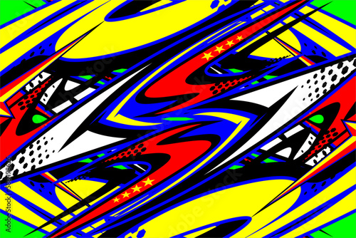 design vector background racing with a unique line pattern with star effects and bright colors