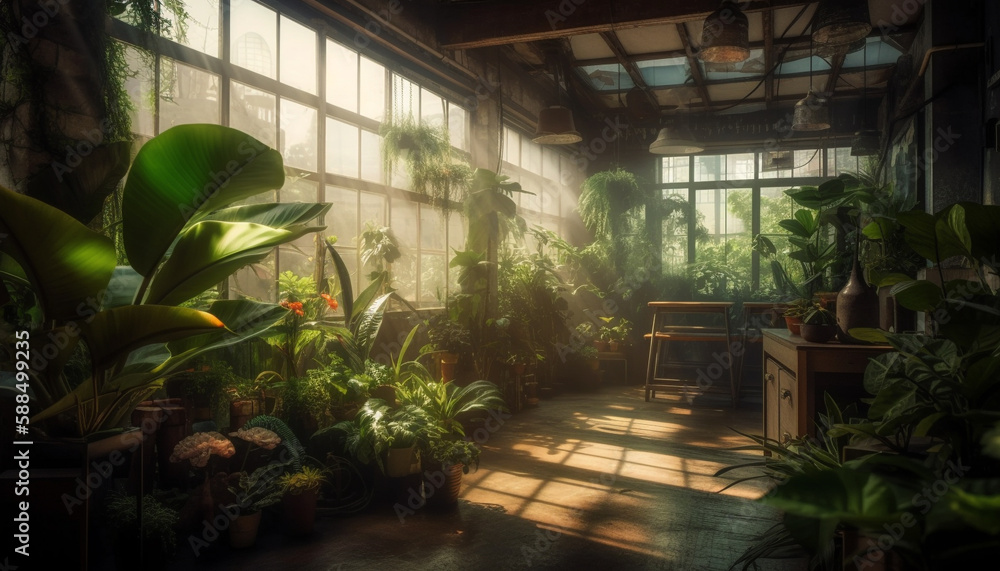 Fresh greenery brings nature indoors with style generated by AI