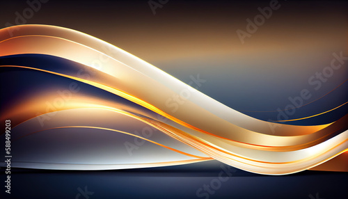 Abstract Shiny neon glass translucent wavy composition with gradient transition, Beige Purple White elegant clean background - generative AI.